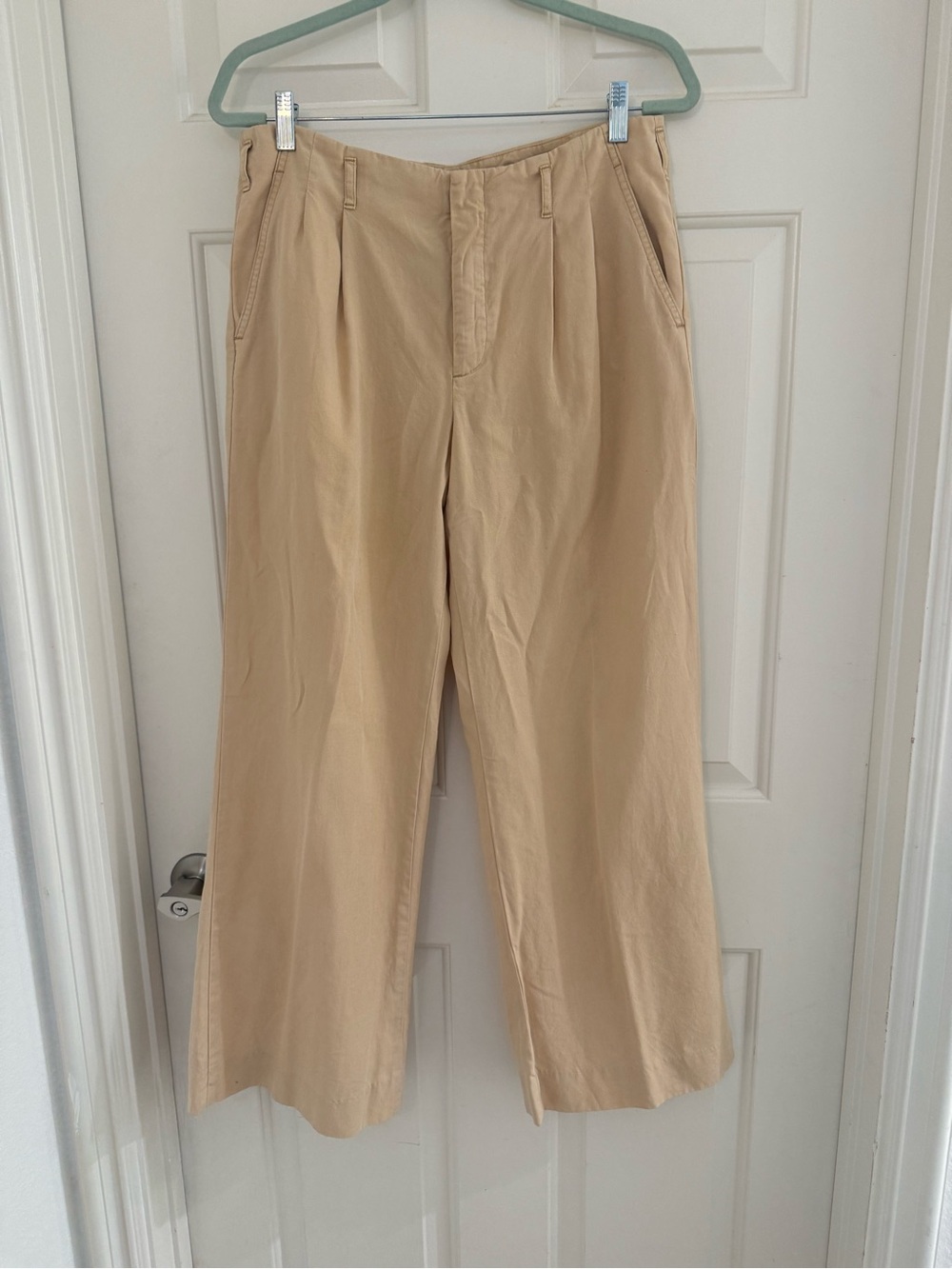 Ralph Lauren wide leg lightweight pleated pants butter yellow/ beige